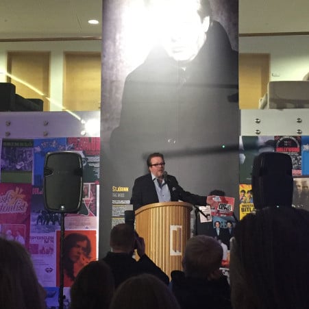 Björgvin tók sjálfur til máls við opnunina og sagðist haldinn söfnunaráráttu, sem og bræður hans tveir. Engu hefur verið hent, sem gestir Rokksafnsins njóta nú góðs af á sýningunni.