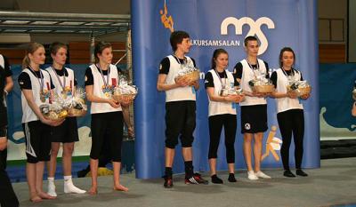 Lið Heiðarskóla í Skólahreysti á verðlaunaafhendingunni.