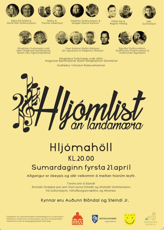 Veggspjald Hljómlistar á landamæra.