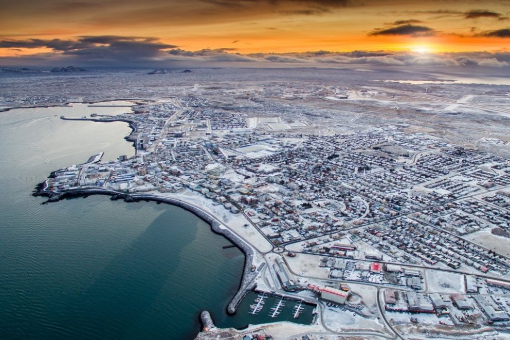 Reykjanesbær í snjóalögum. Ljósmynd: Garðar Ólafsson