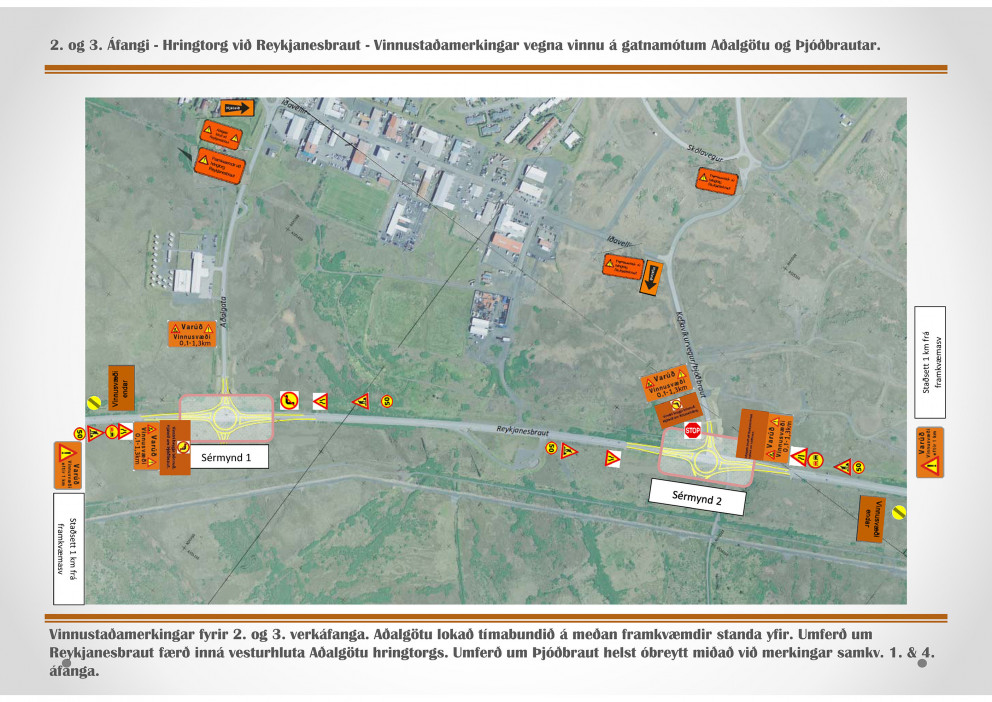 2. og 3. áfangi hringtorgs við Reykjanesbraut