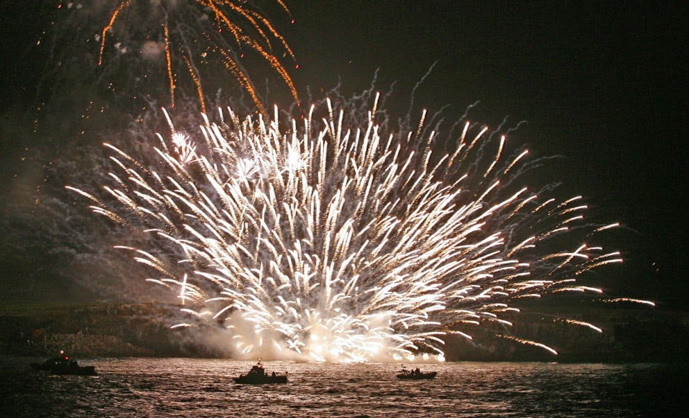 Frá glæsilegri flugeldasýningu Ljósanætur.