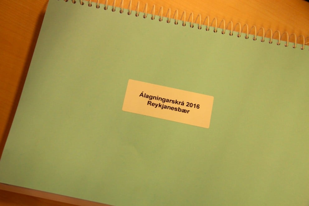 Álagningarskrá Reykjanesbæjar 2016.