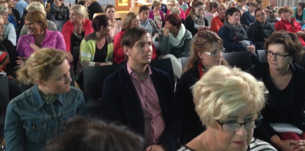 Kennarar og stjórnendur á endurmenntunardegi.