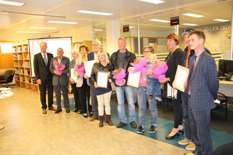 Frá verðlaunaafhendingu fyrir fallega garða.