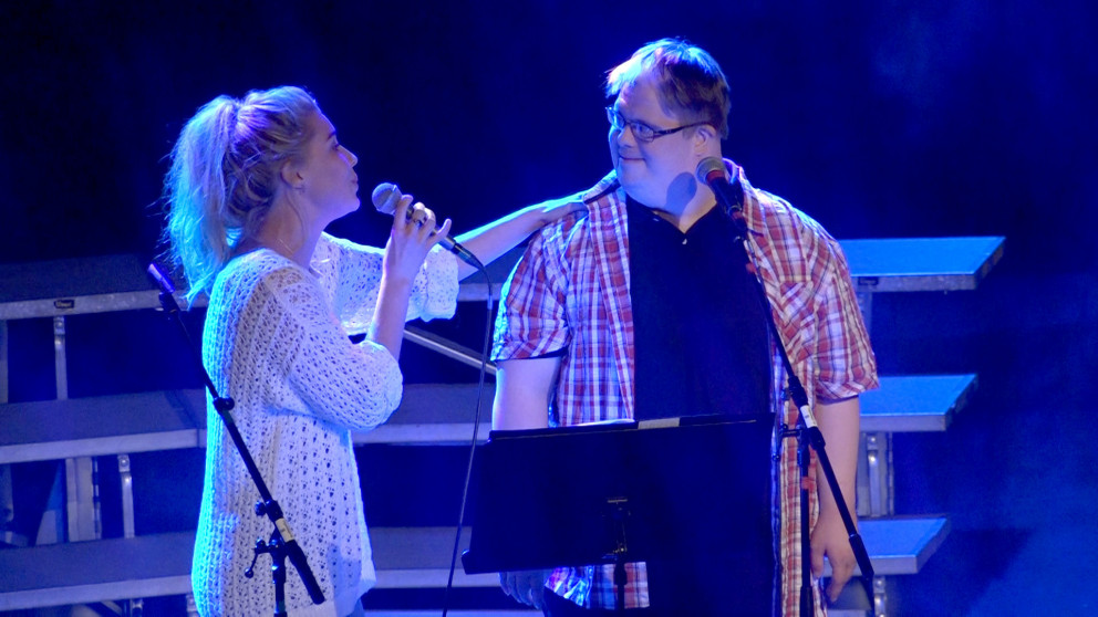 Frá tónleikunum 2016. Salka Sól og Davíð Már Guðmundsson.