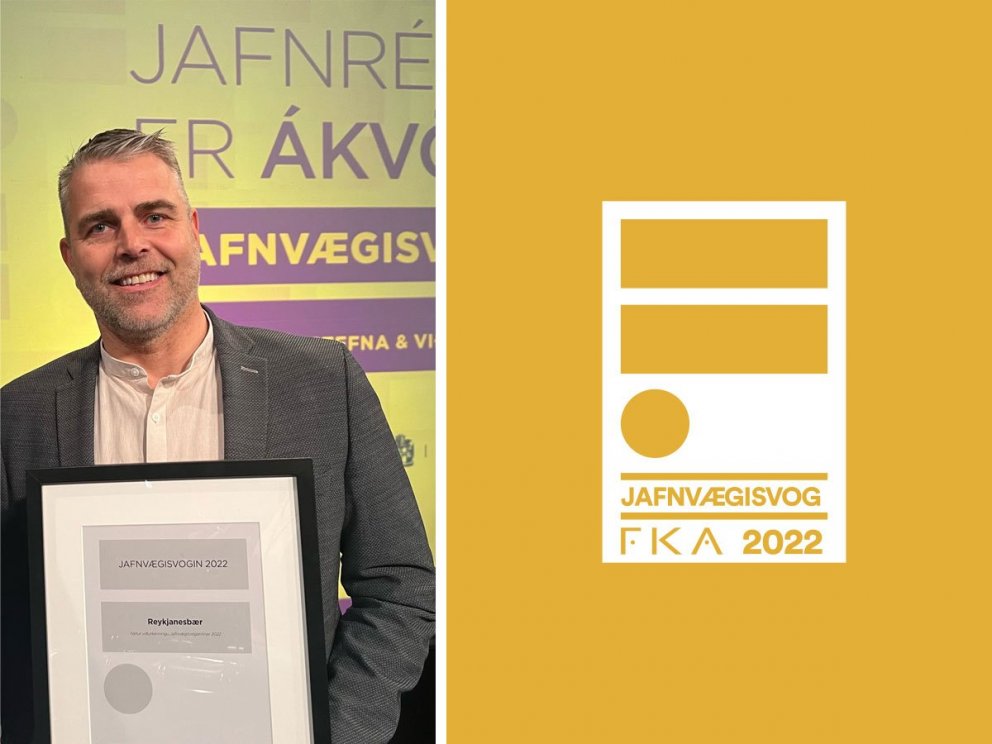 Kristinn Óskarsson mannauðsstjóri sem tók við viðurkenningunni fyrir hönd Reykjanesbæjar.