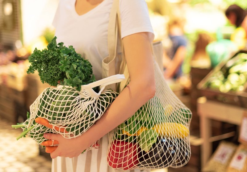 Grænmeti í fjölnotapoka