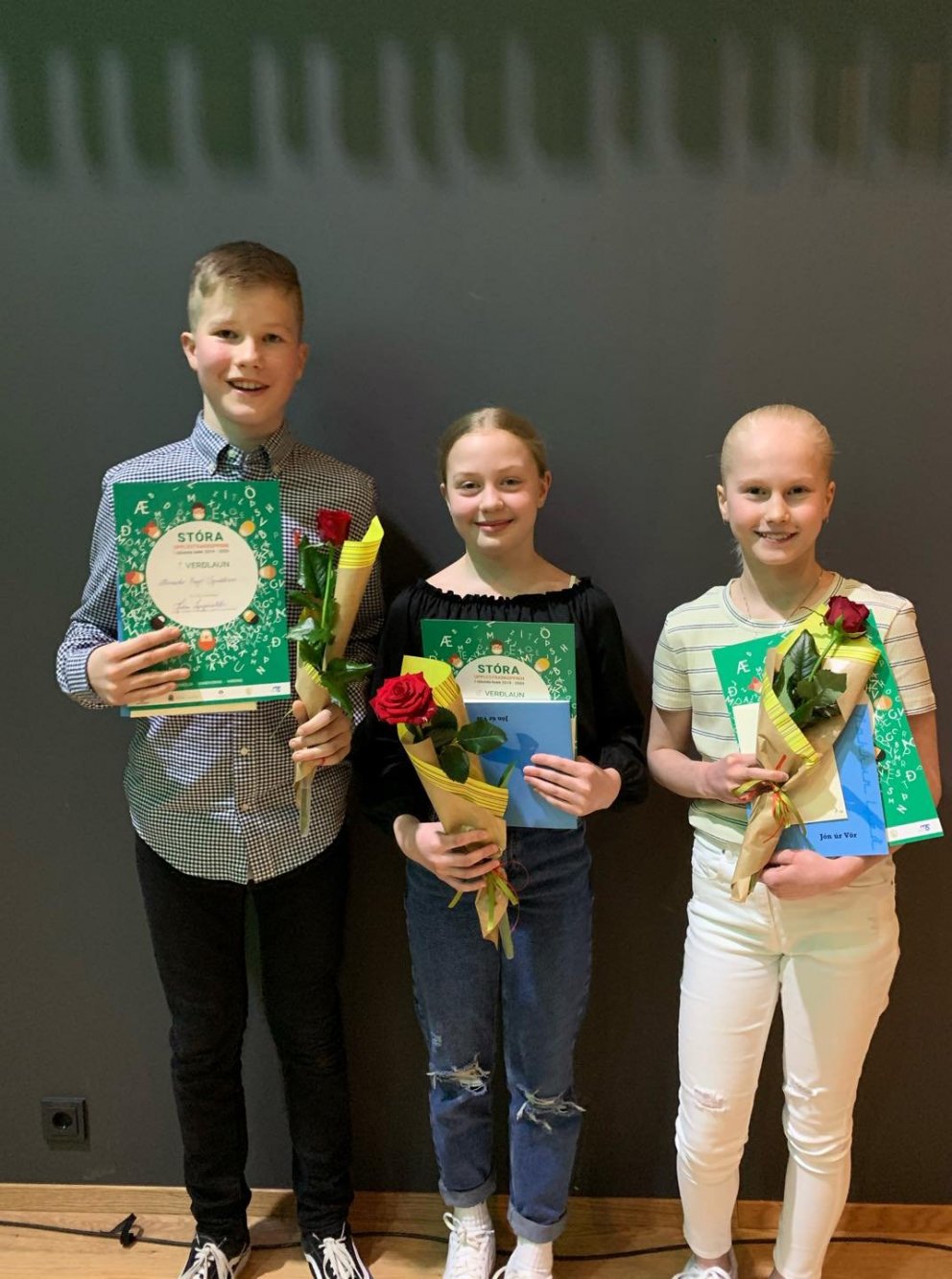 Sigurvegarar Stóru upplestrarkeppninnar í Reykjanesbæ 2020