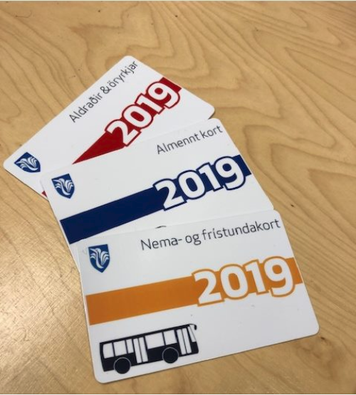 Svona líta strætókortin 2019 út.