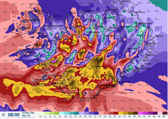 Mynd: Af vef veðurstofu Íslands