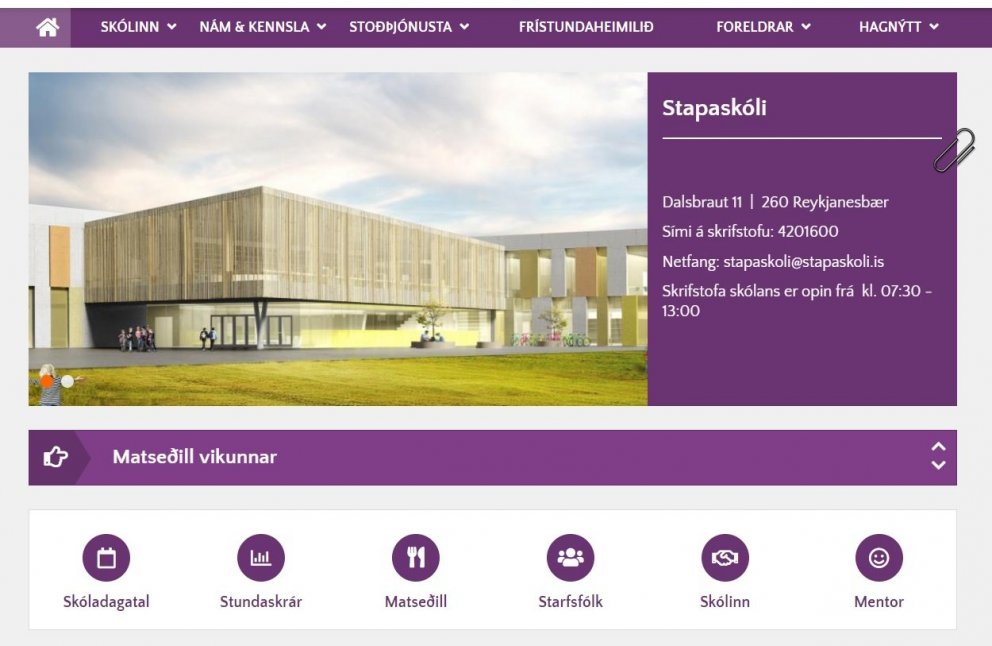 Skjáskot af vef Stapaskóla.