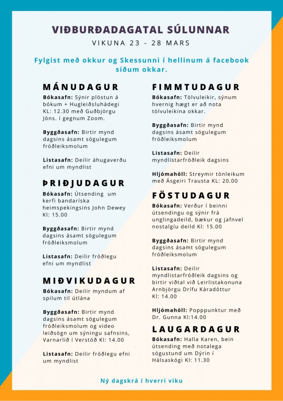 Viðburðadagatal 23.-28.mars
