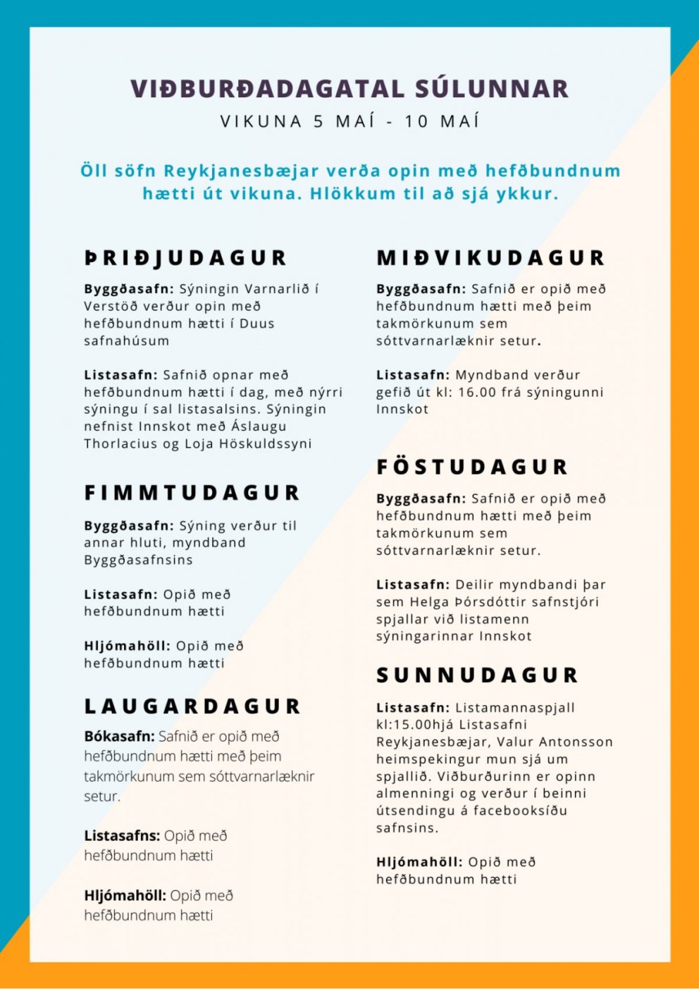 Viðburðadagatal Súlunnar