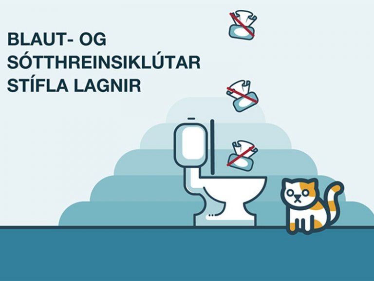 Klósettið er ekki ruslafata. Mynd tekin af vef Orkuveitu Reykjavíkur