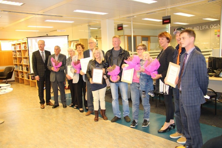 Frá verðlaunaafhendingu fyrir fallega garða.