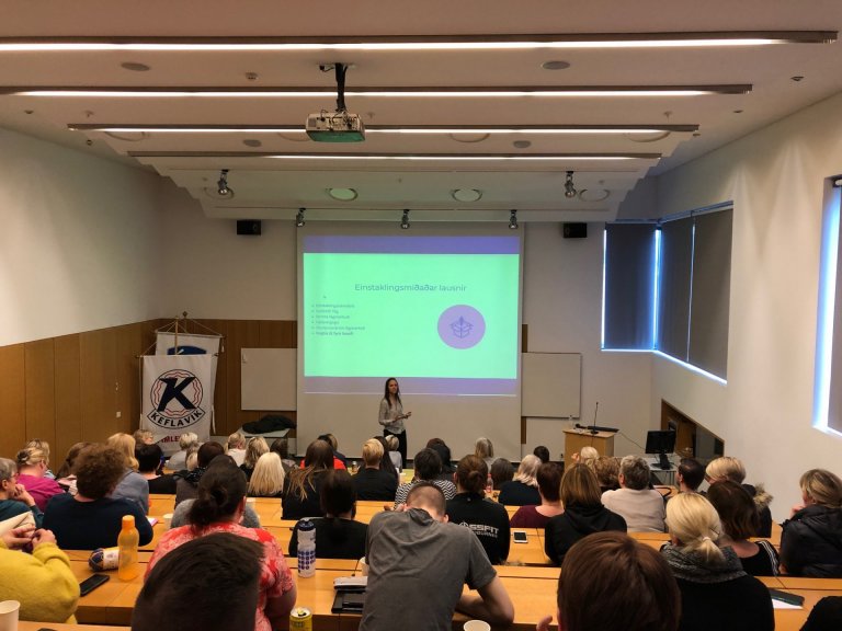 Erindi Aðalheiðar var fyrir fullum sal í Íþróttaakademíunni