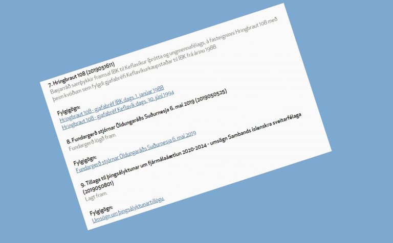 Klippa úr fundargerð bæjarráðs frá 16. maí síðastliðinn.