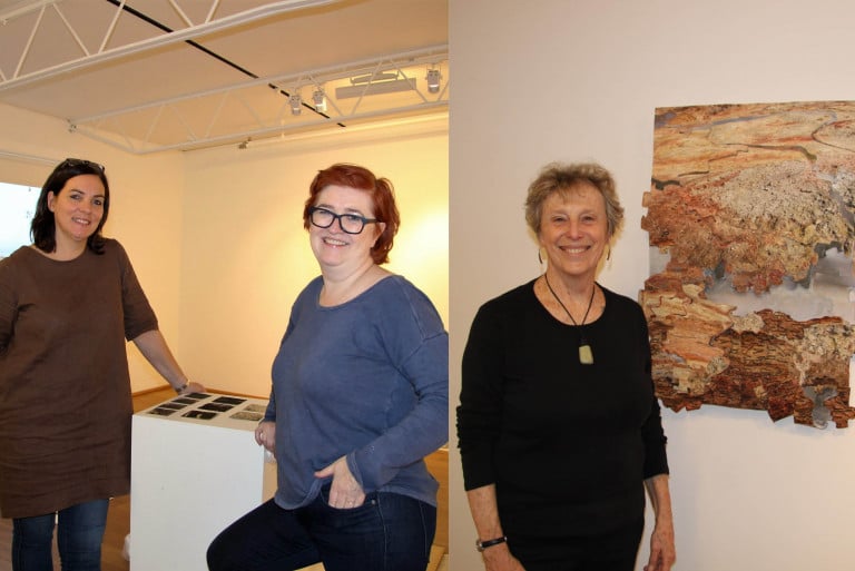 Grafíklistamennirnir Elva Hreiðarsdóttir, Soffía Sæmundsdóttir og Phyllis Ewen.