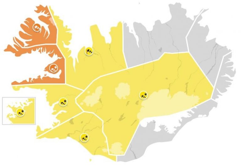 Gul viðvörun er nú í gildi á Faxaflóasvæði. Ljósmynd: Veðurstofan