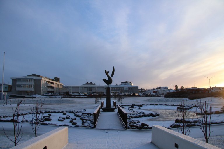 Frá fallegum vetrardegi í Reykjanesbæ.