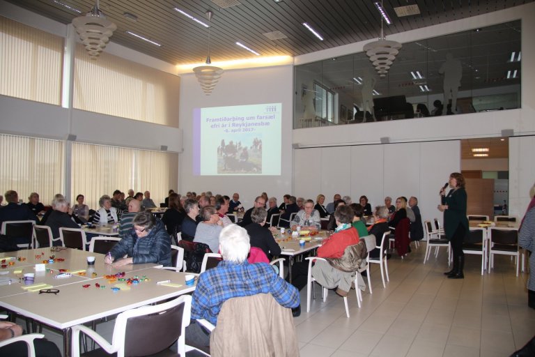 Frá framtíðarþingi á Nesvöllum 2017. Ingrid Kuhlman ávarpar þinggesti