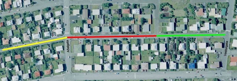 Litalínur sýna lokanir eftir tímabilum