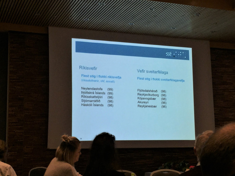 Fimm stigahæstu vefirnir eftir úttekt. Sjá má að mjótt er á munum.