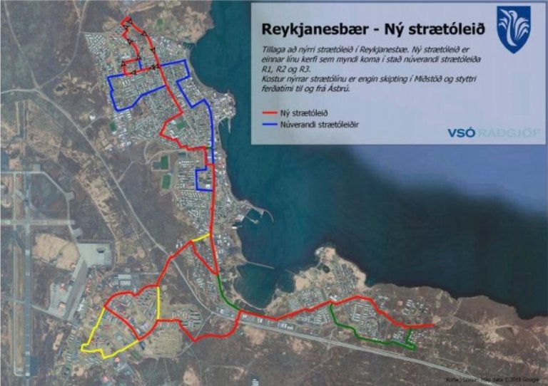 Rauða lína sýnir nýja „einnar línu kerfið“, sem hugmynd er að taka í notkun 15. júlí.
