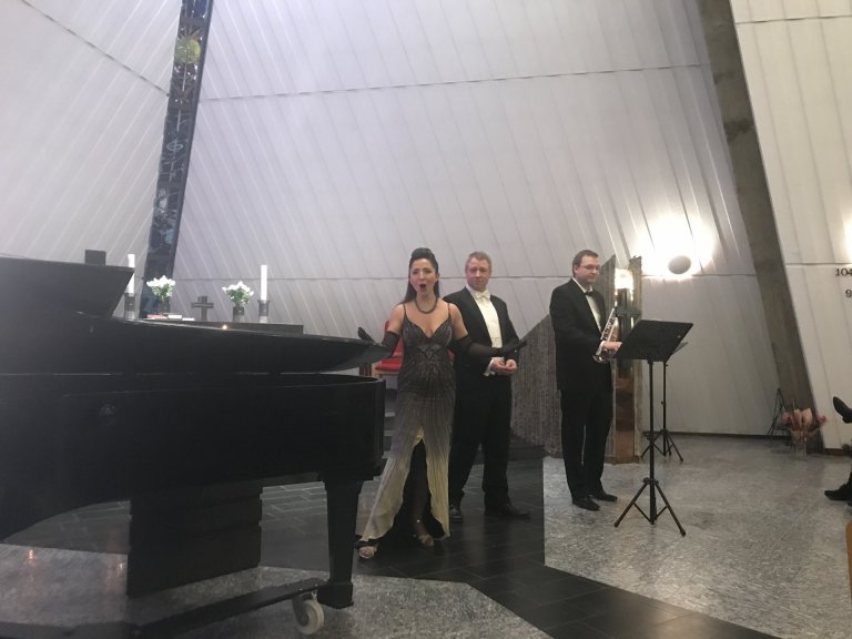 Alexandra Chernyshova og Rúnar Guðmundsson á nýárstónleikum 2020 en verkefnið hlaut styrk úr Mennin…