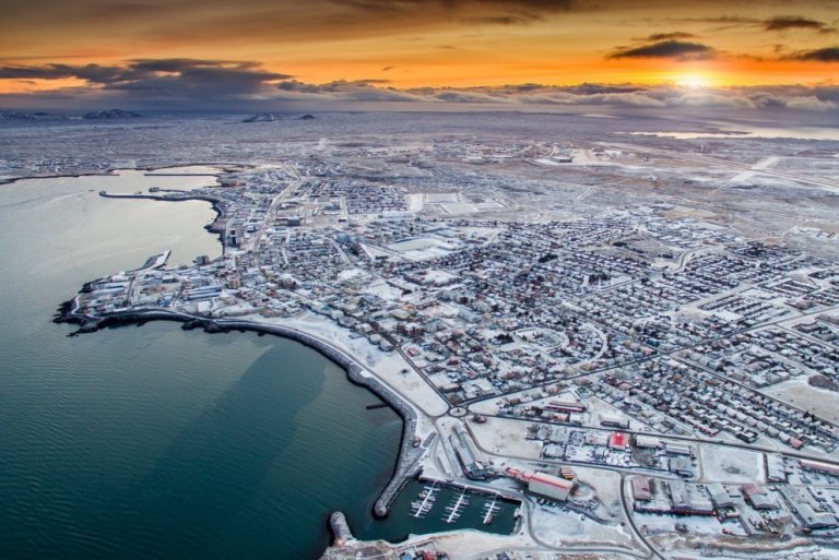 Reykjanesbær í vetrarham. Ljósmyndari Garðar Ólafsson.