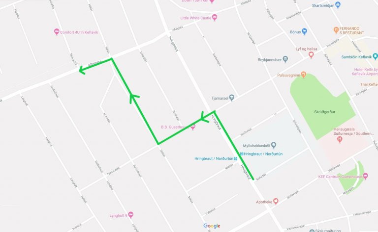 Hér sést hvar leið R1 mun aka 22. - 27. júlí.