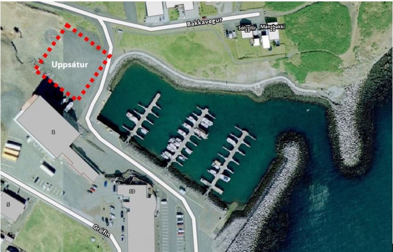 Mynd af uppsáturssvæði í Gróf.