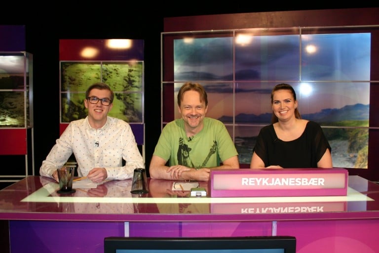 Útsvarsliðið í sjónvarpssal.