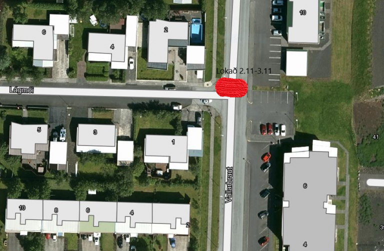 Hér má sjá hvar lokunin á Vallarbraut verður.