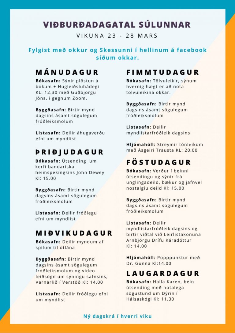 Viðburðadagatal 23.-28.mars